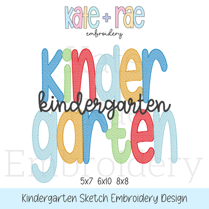 Kindergarten Sketch Stitch Embroidery Design