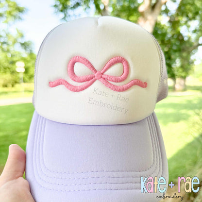 Flowy Bow 3D Puff Satin Stitch Embroidery Design