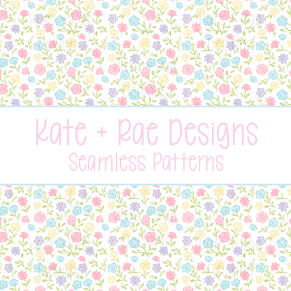 Ditsy Floral Watercolor Seamless Pattern