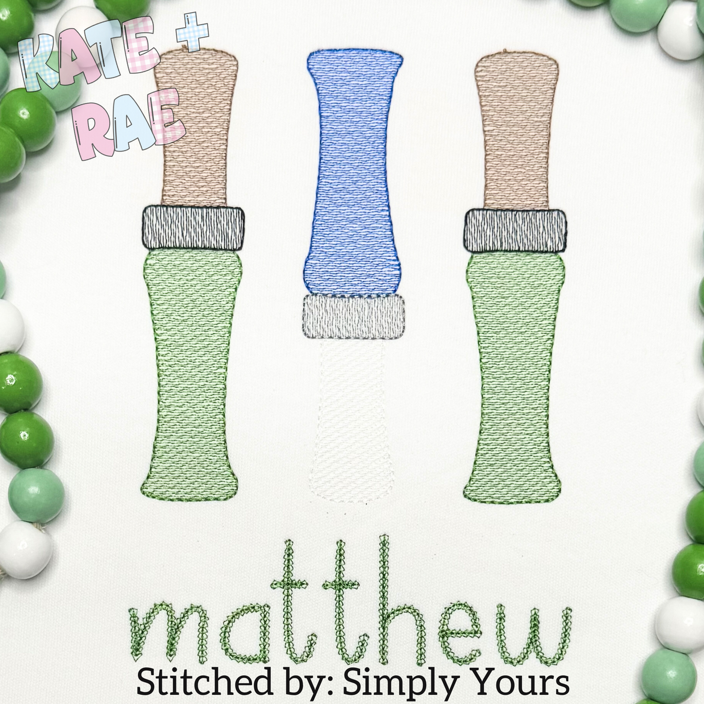 Duck Call Sketch Stitch Embroidery Design