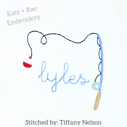 Fishing Pole Mini Fill Embroidery Design