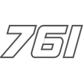 761 Custom: 761 in gray italic block numbers with a dark outline