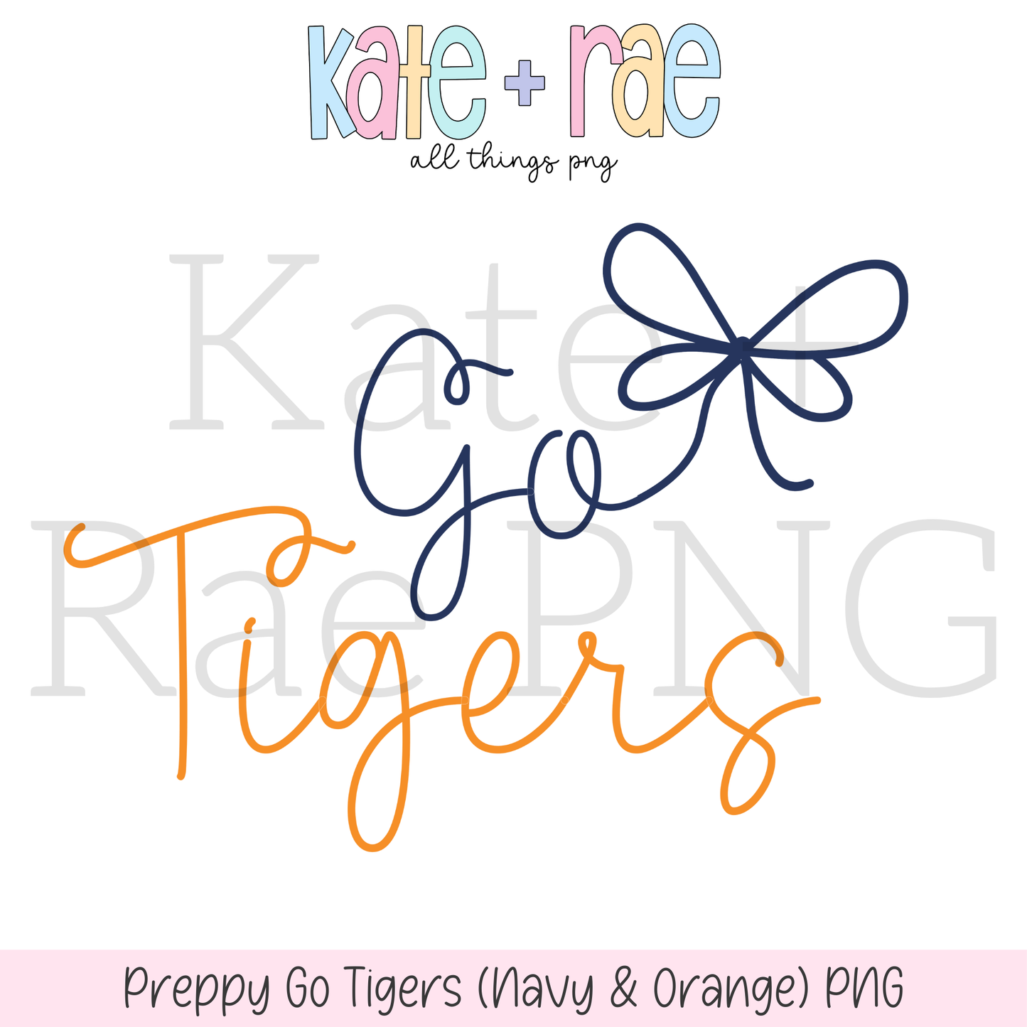 Preppy Go Tigers (Navy & Orange) PNG