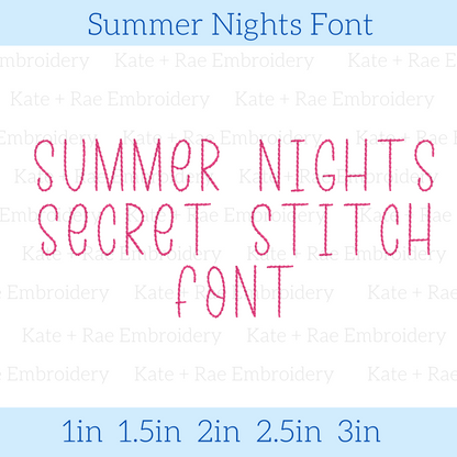 Summer Nights Secret Stitch Font