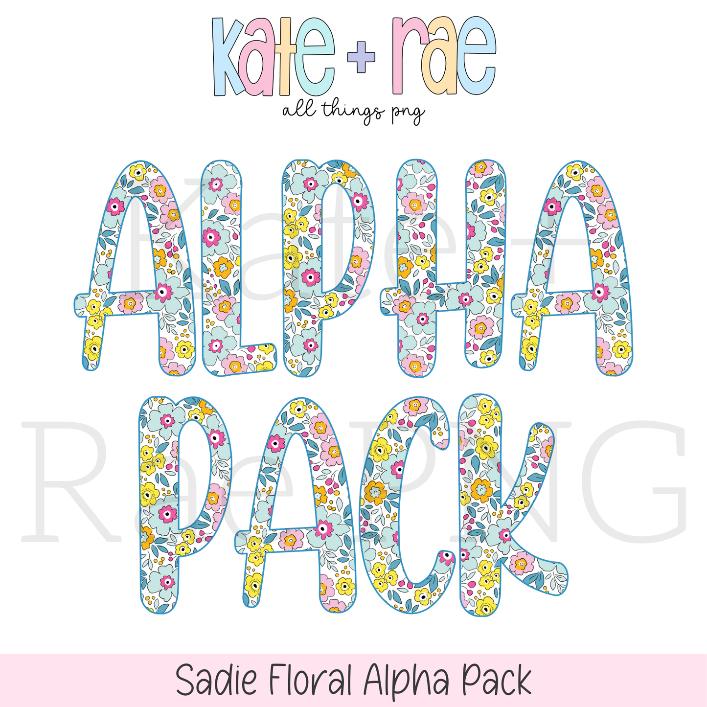 Sadie Floral Alpha Pack PNG