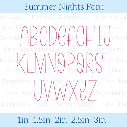 Summer Nights Secret Stitch Font