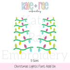Christmas Lights Font Add On Embroidery Design
