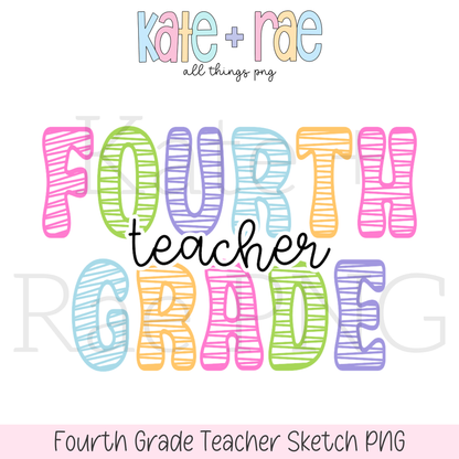 Teacher Sketch Style Grade PNG Bundle