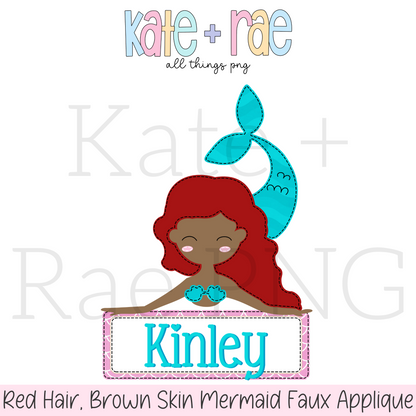Mermaid Bundle with Name Plate PNG
