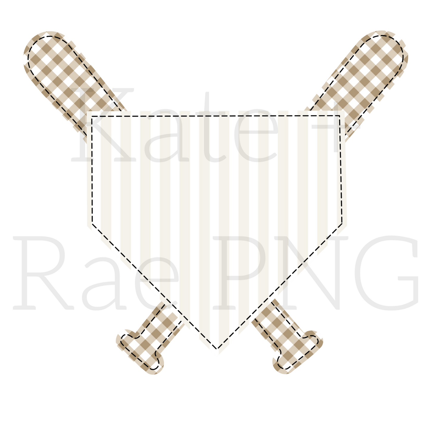 Boy's Baseball Frame Faux Applique PNG