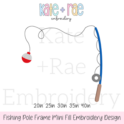 Fishing Pole Mini Fill Embroidery Design