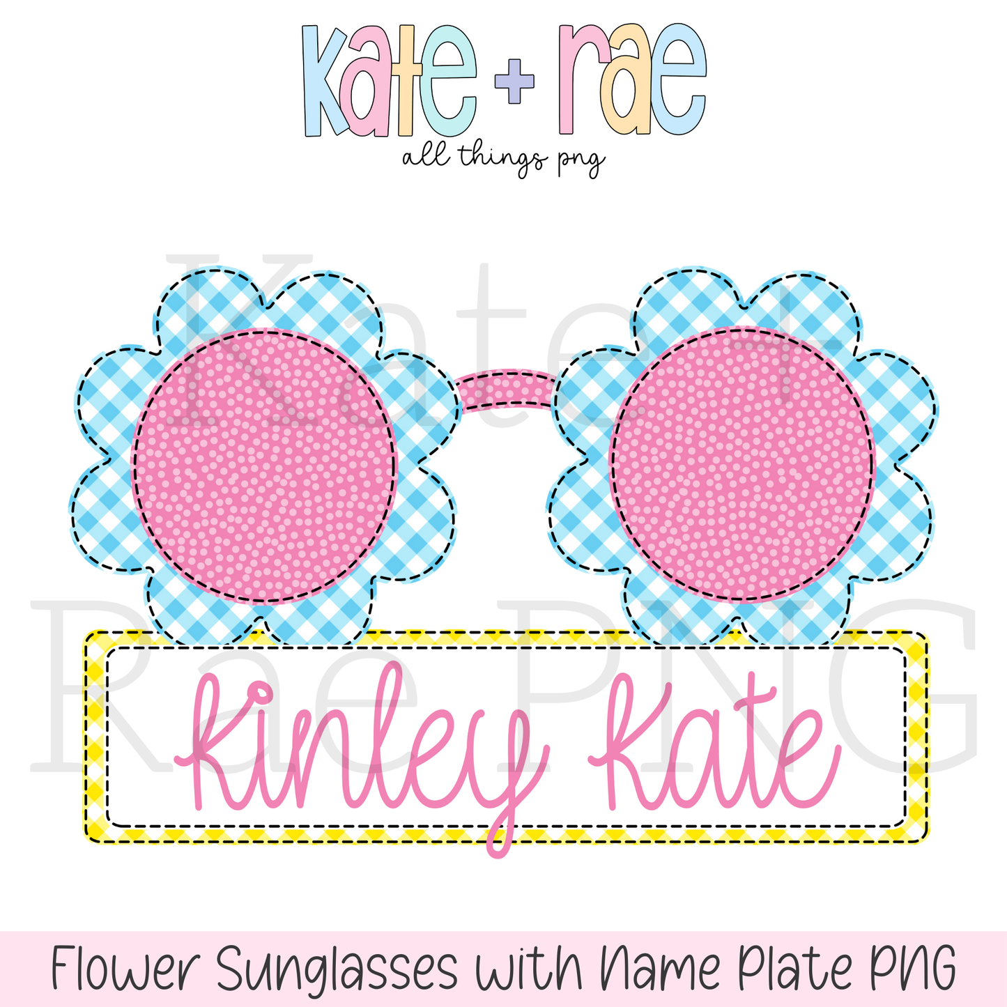 Summer Flower Sunglasses Faux Applique PNG