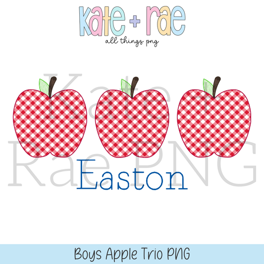 Red Gingham Apple Trio PNG