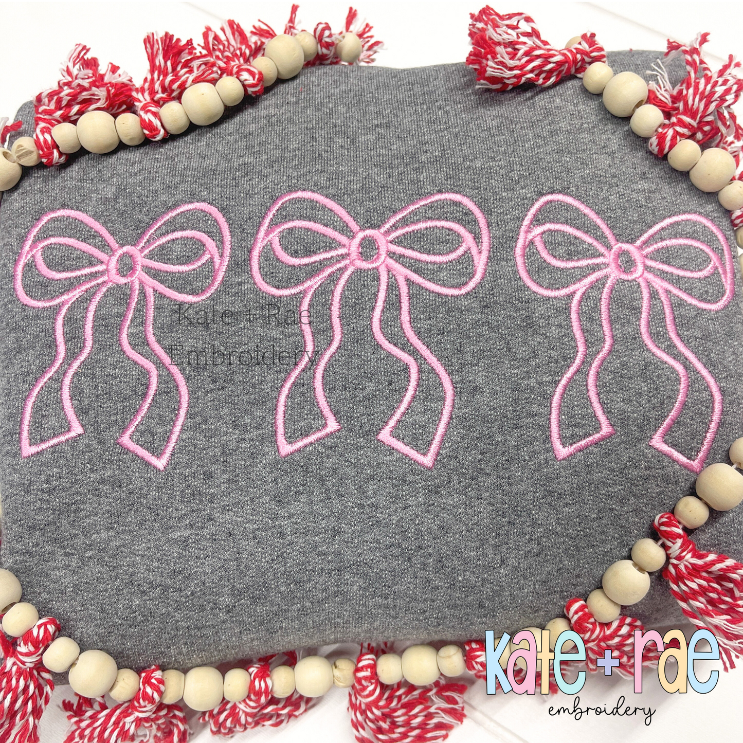 Merritt Bow Trio Satin Stitch Applique Embroidery Design