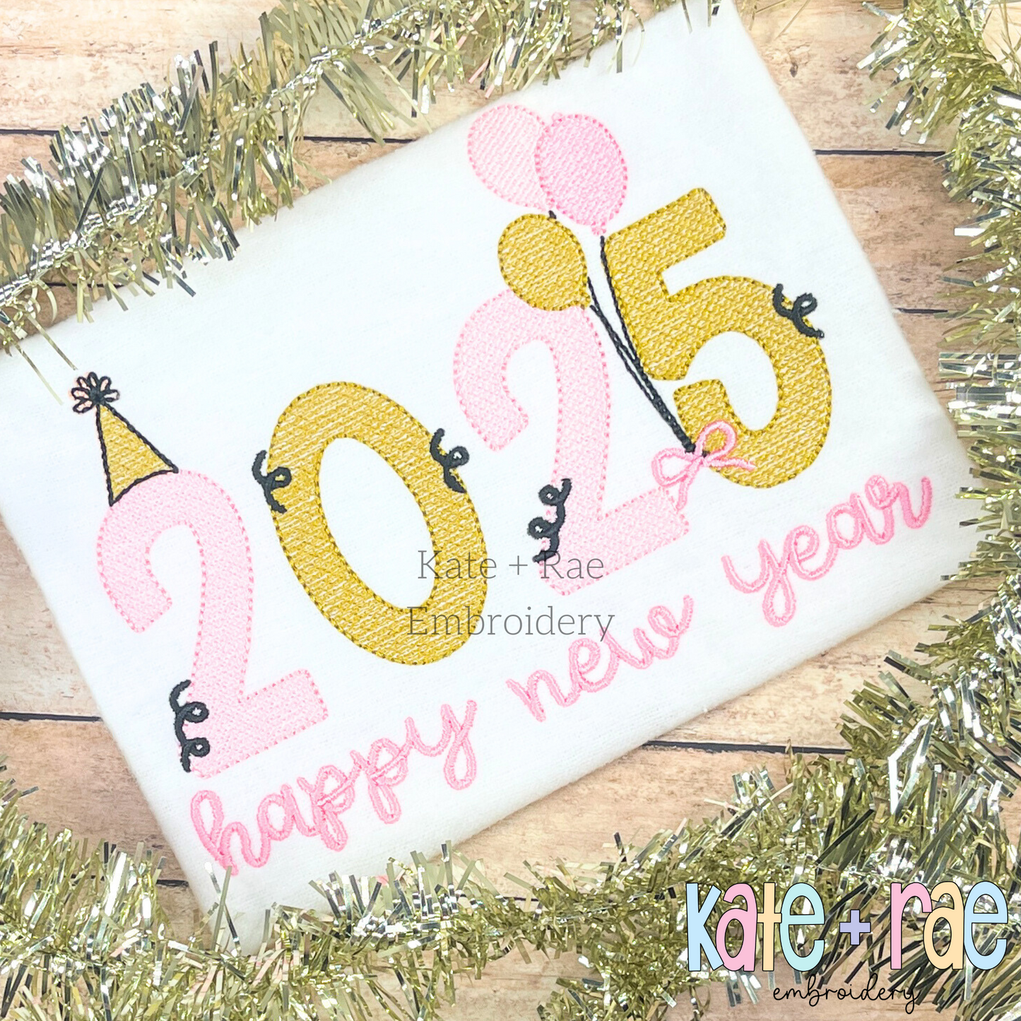 2025 New Year's Sketch Stitch Embroidery Design