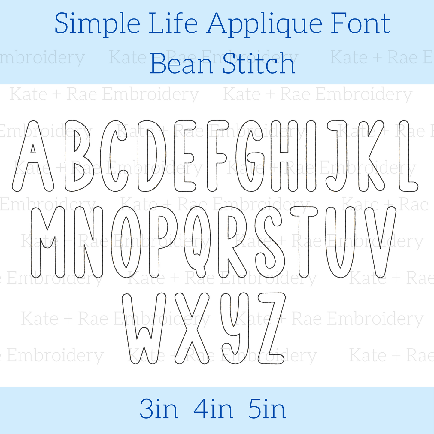 Simple Life Applique Font - Bean Stitch