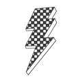 Checkered Lighting Bolt - Custom Order: Black and gray checkered lightning bolt
