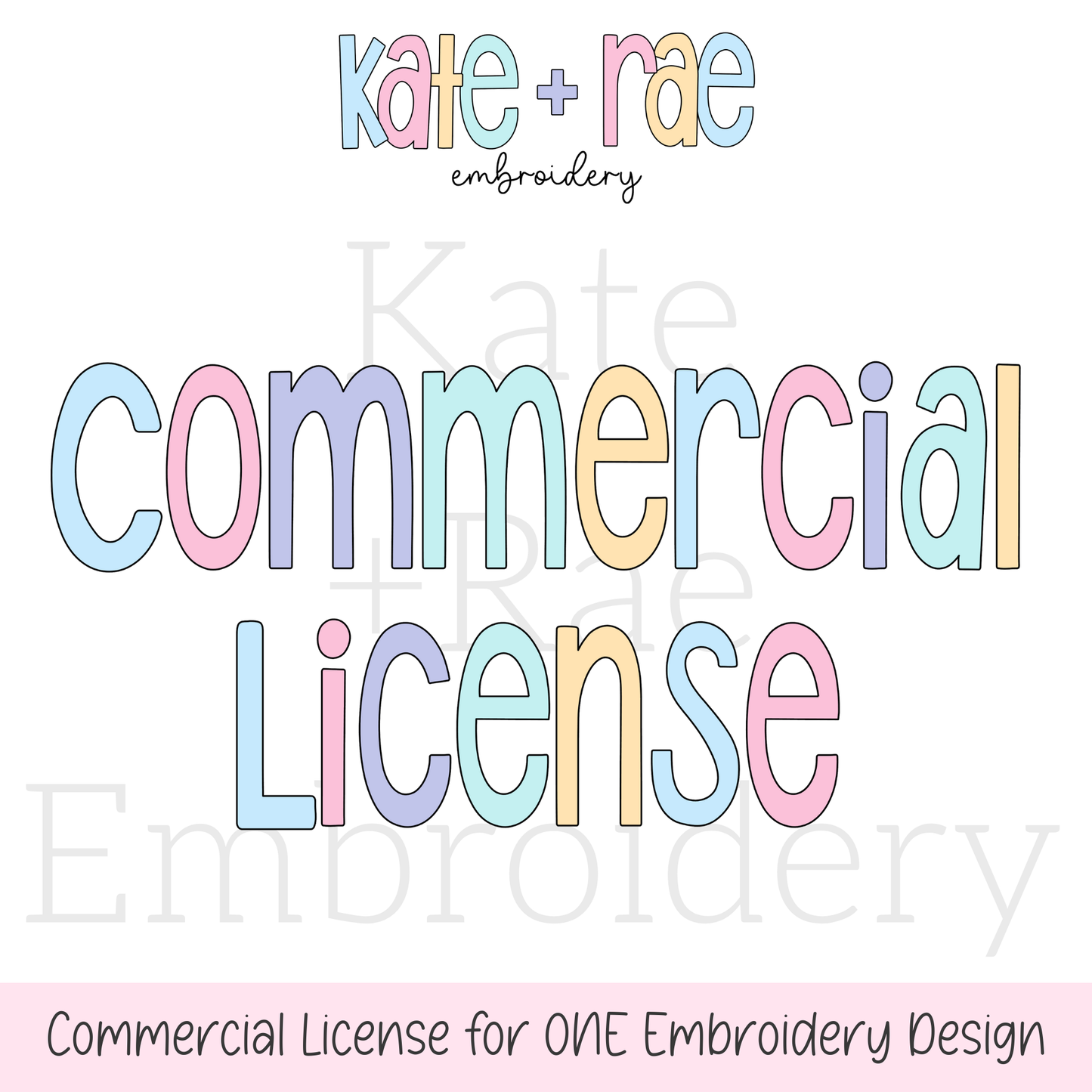 Commercial License for ONE Embroidery Design