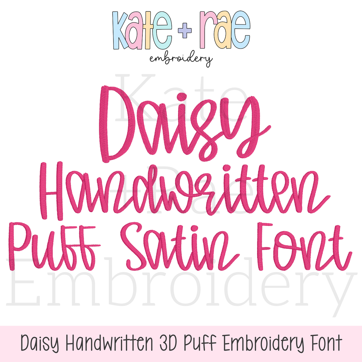 Daisy Handwritten Puff Satin Stitch Embroidery Design