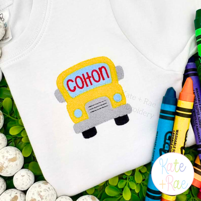 Back to School Bus Mini Fill Embroidery Design