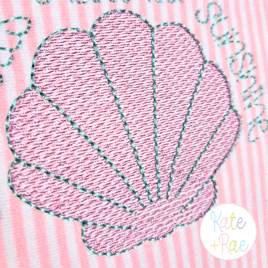Seashell Sketch Stitch Embroidery Design