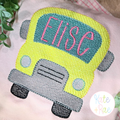 Back to School Bus Sketch Stitch Embroidery Design
