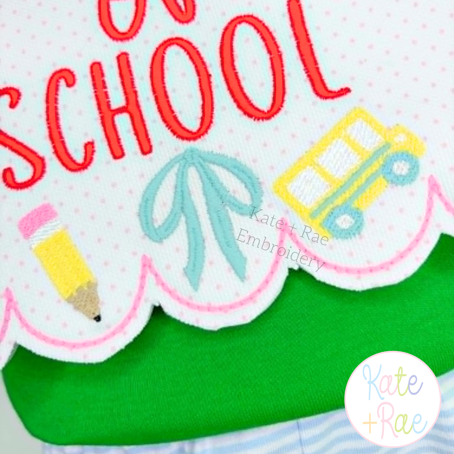 Hanging Bow Satin Stitch Embroidery Design