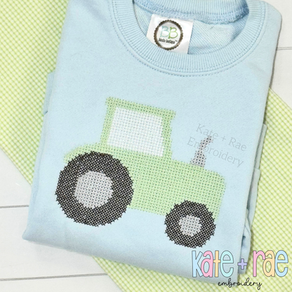 Tractor Cross Stitch Embroidery Design