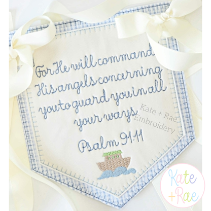 Birth/ Birthday Double Blanket Stitch Applique Banner In The Hoop Embroidery Design