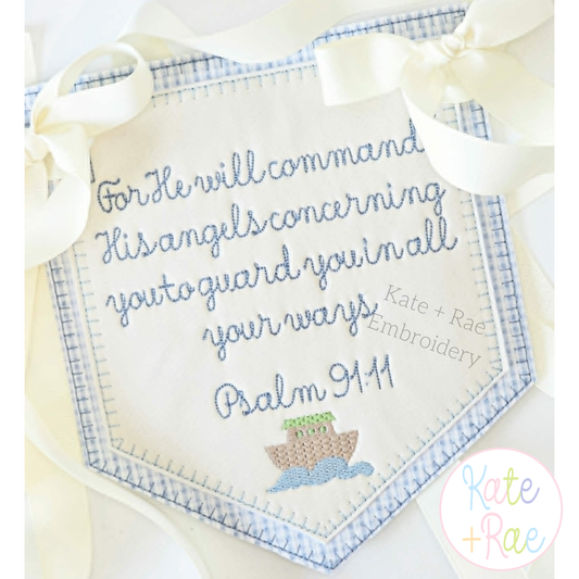 Birth/ Birthday Double Blanket Stitch Applique Banner In The Hoop Embroidery Design