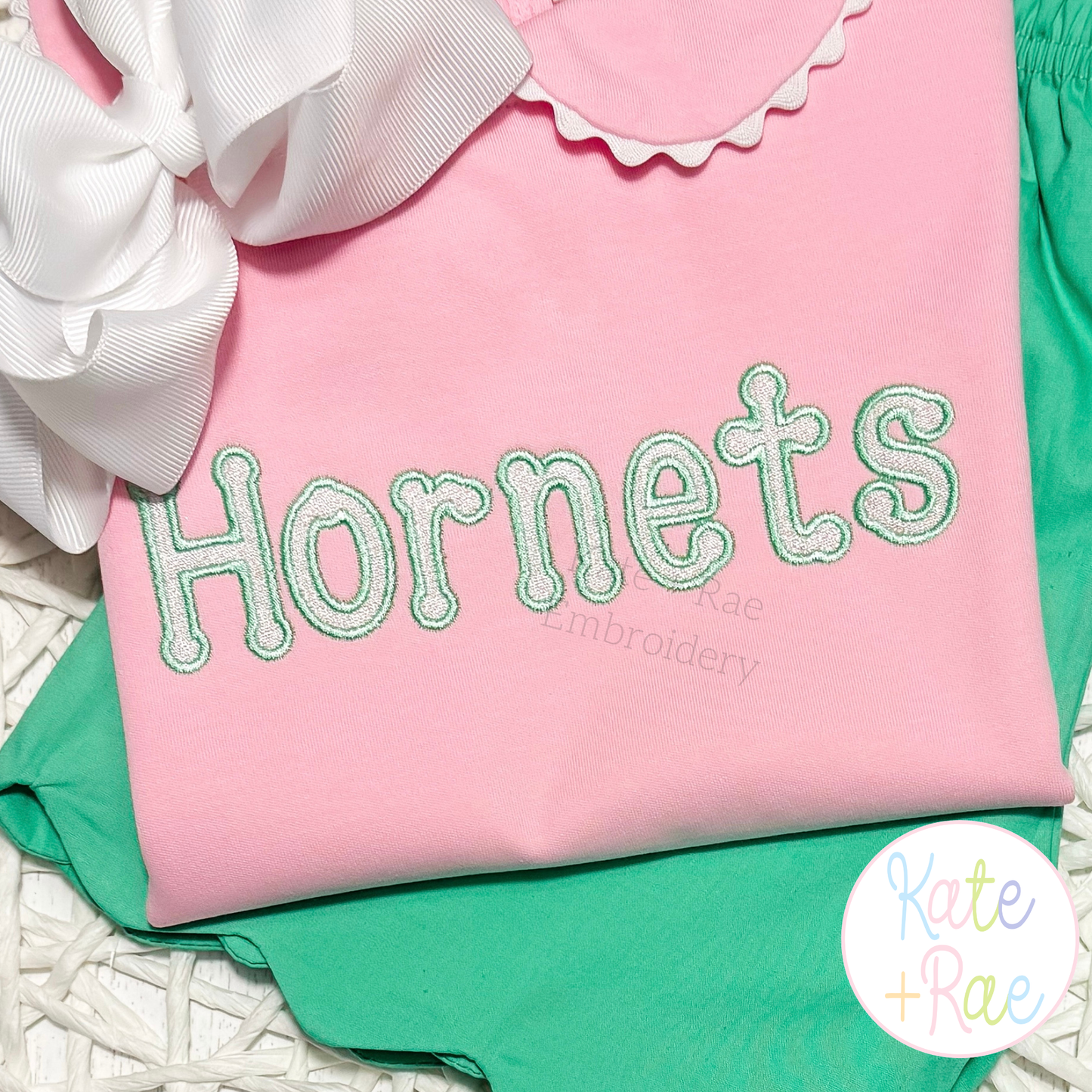 Dottie Fill Stitch with Satin Stitch Outline Embroidery Font
