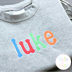 Dottie Fill Stitch with Bean Stitch Outline Embroidery Font