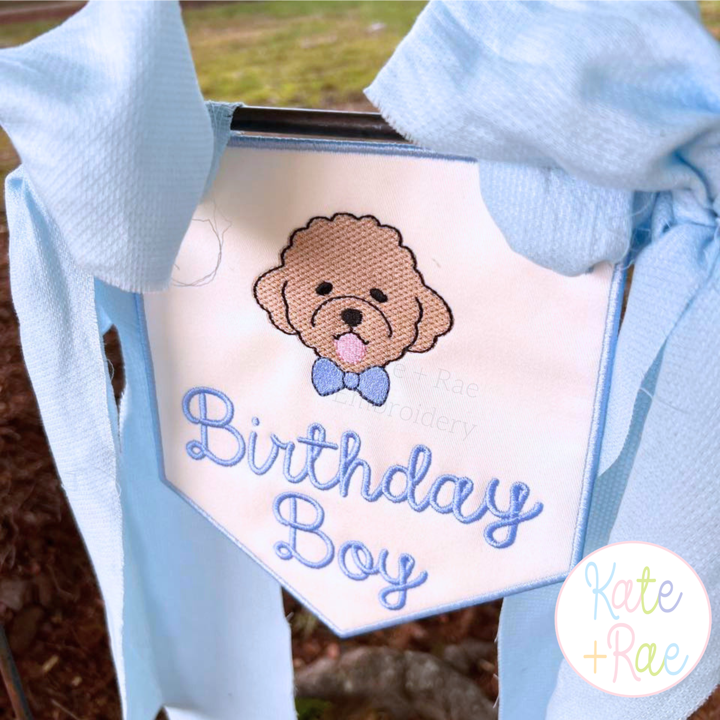 Birth/ Birthday Satin Stitch Applique Banner In The Hoop Embroidery Design