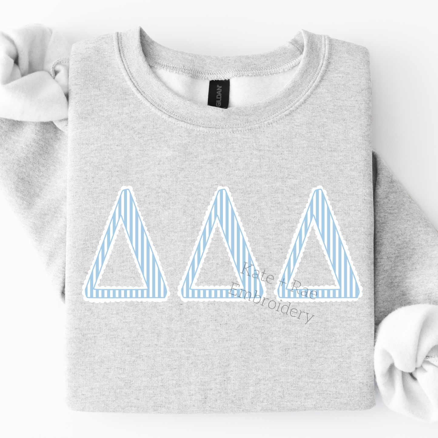 Tri Delta Blue Scalloped Striped PNG