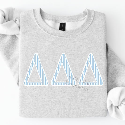 Tri Delta Blue Scalloped Striped PNG