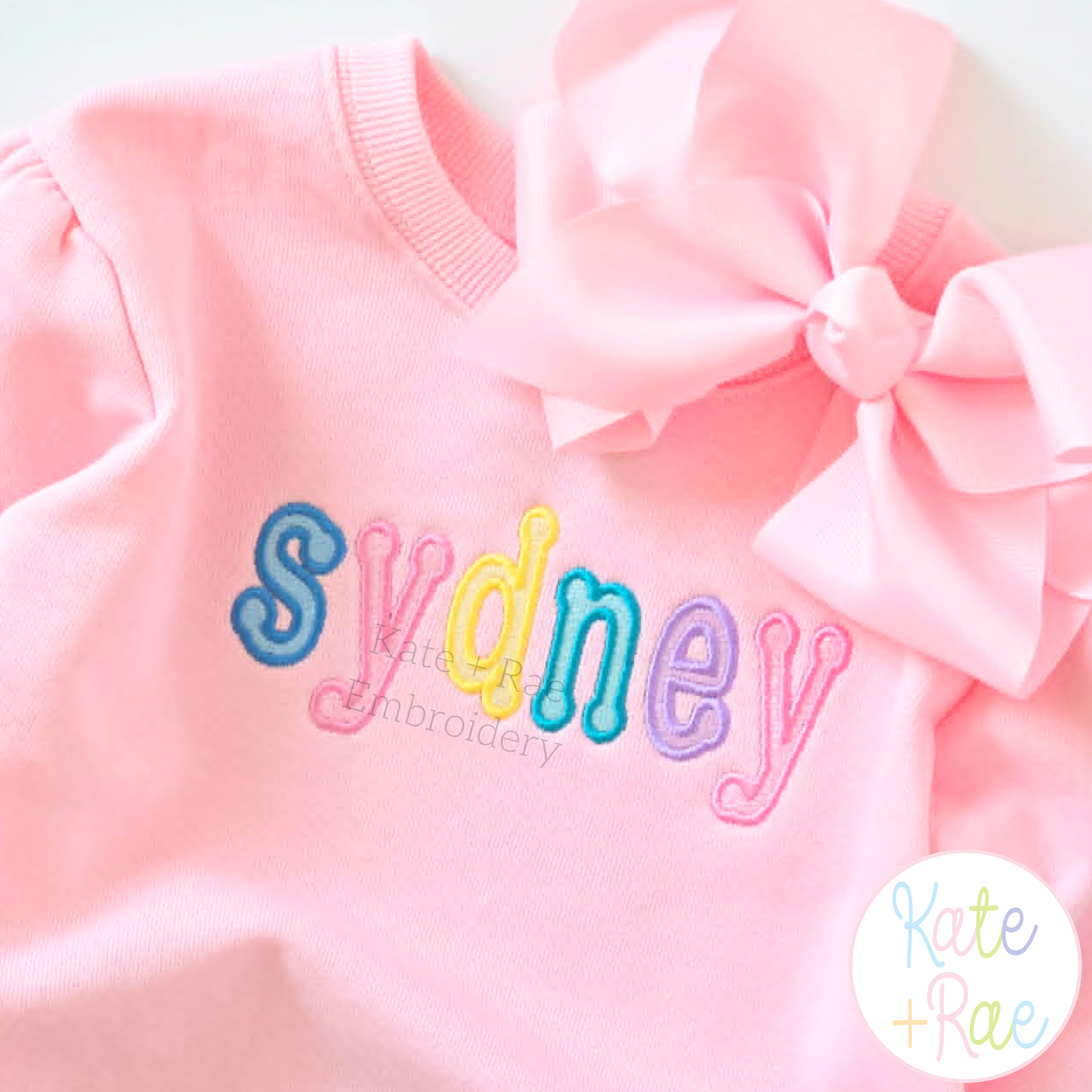 Dottie Fill Stitch with Satin Stitch Outline Embroidery Font