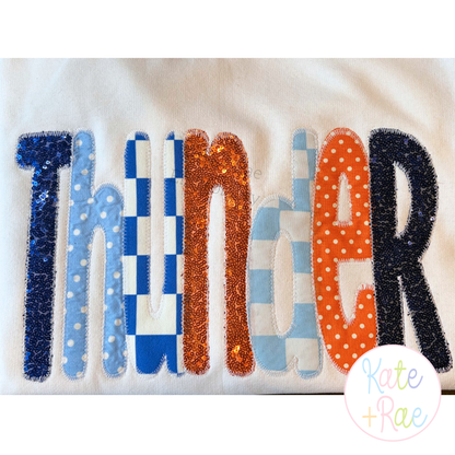 House Party Zigzag Applique Machine Embroidery Font