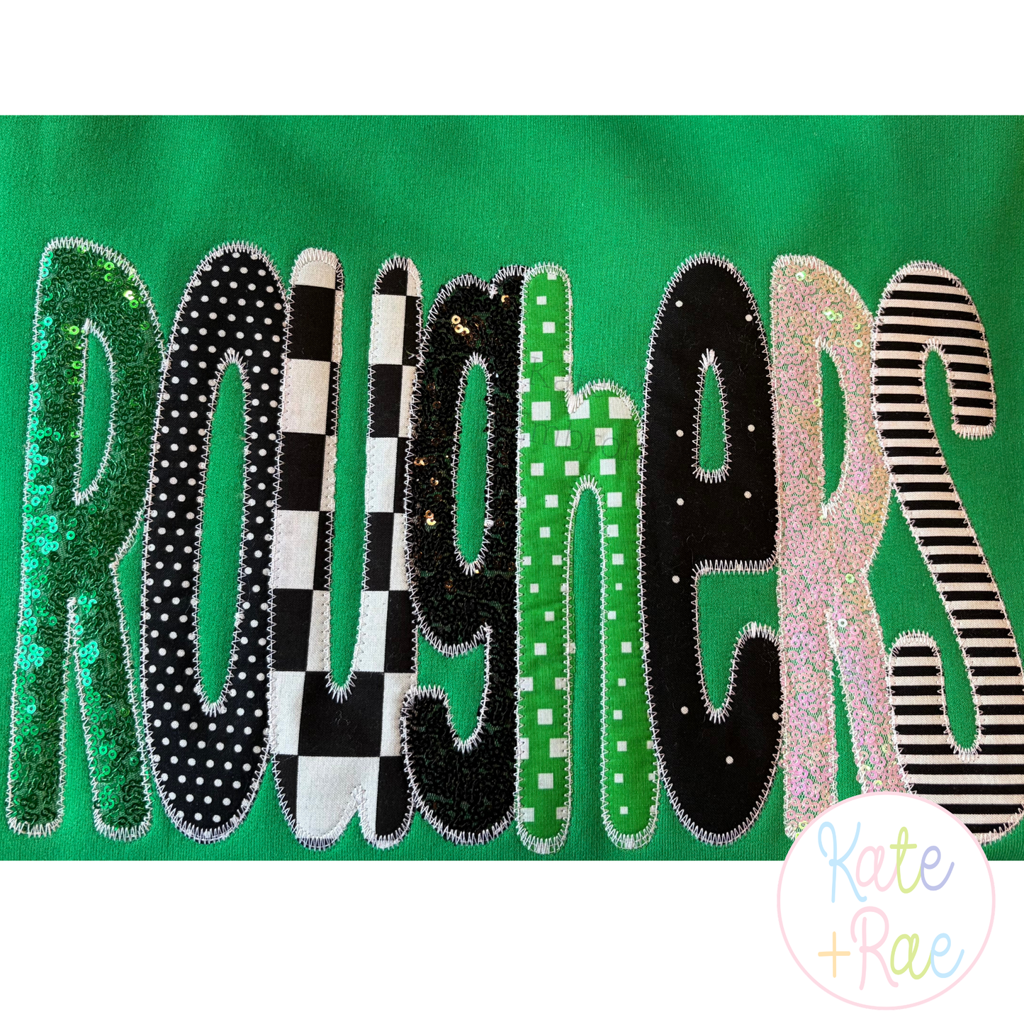 House Party Zigzag Applique Machine Embroidery Font