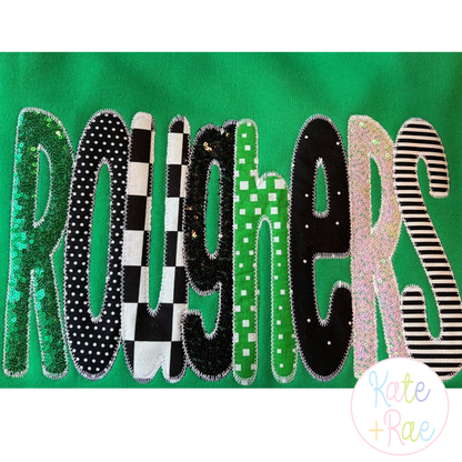 House Party Zigzag Applique Machine Embroidery Font