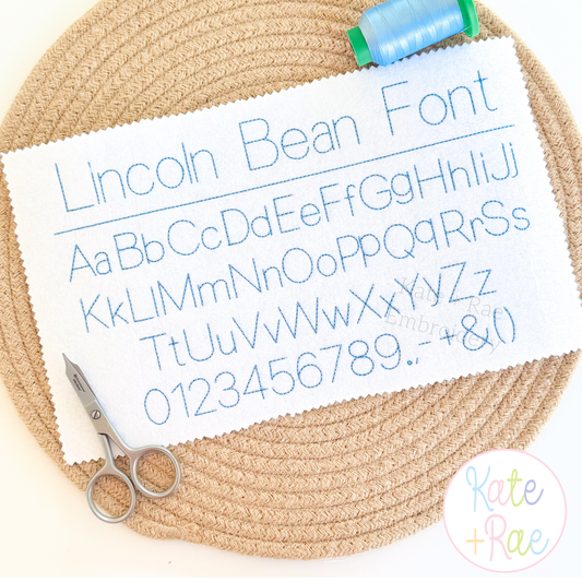 Lincoln Bean Stitch Embroidery Font