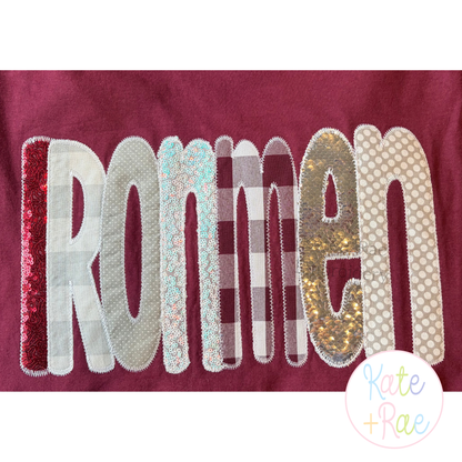 House Party Zigzag Applique Machine Embroidery Font