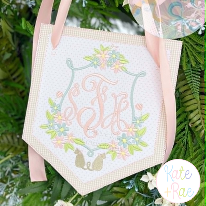Birth/ Birthday Double Bean Stitch Applique Banner In The Hoop Embroidery Design
