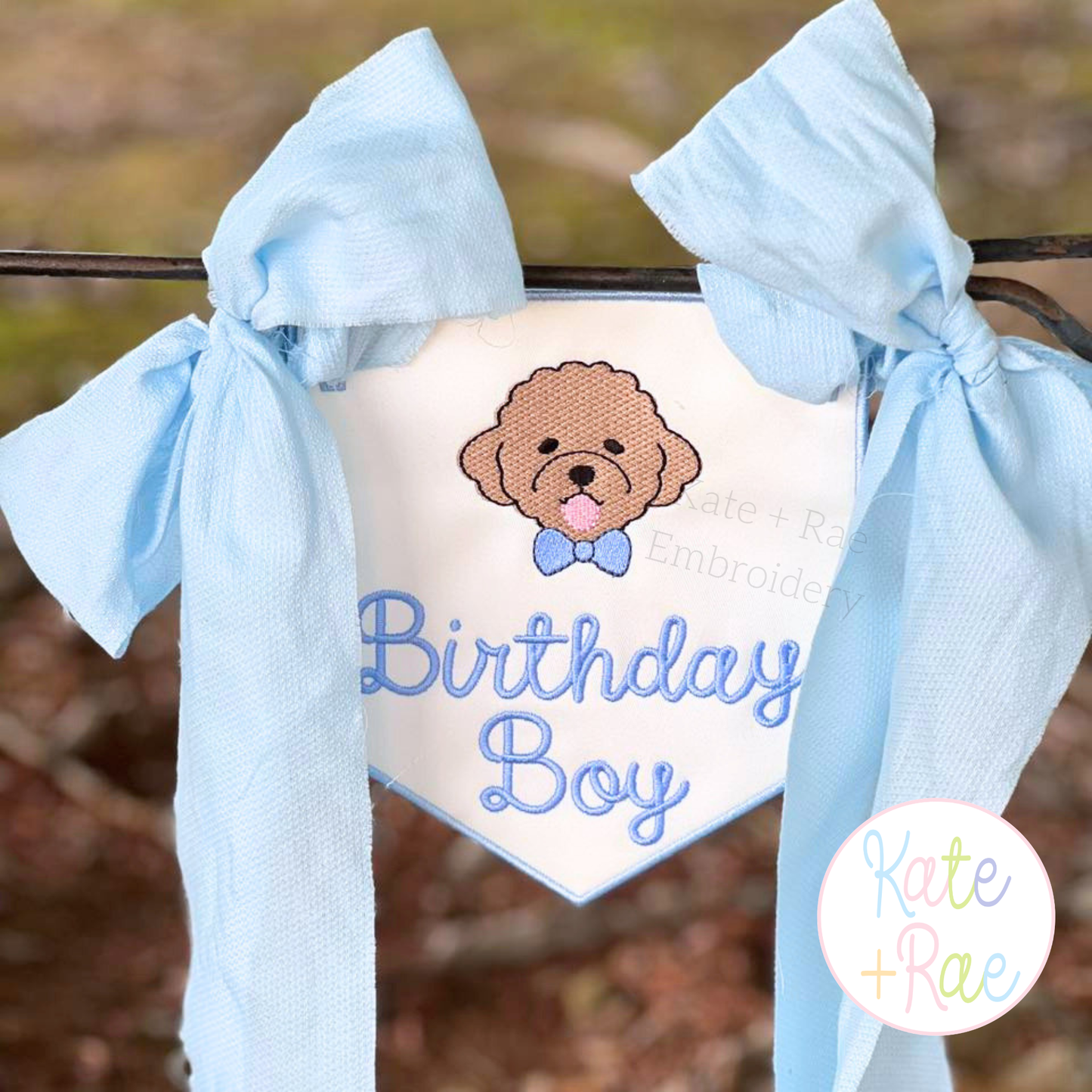 Birth/ Birthday Satin Stitch Applique Banner In The Hoop Embroidery Design