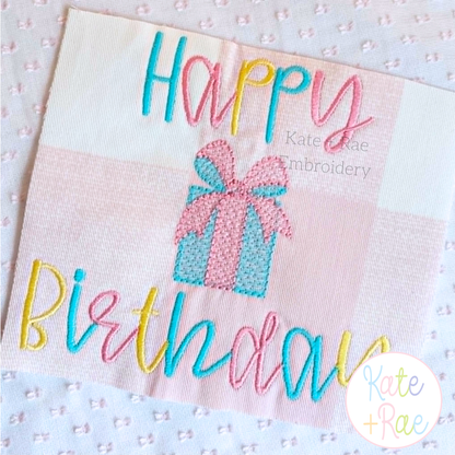 Present/ Gift with Big Bow Mini Fill Embroidery Design