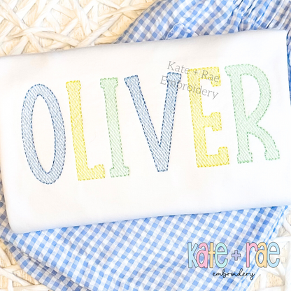 Gracie Sketch Stitch Embroidery Font