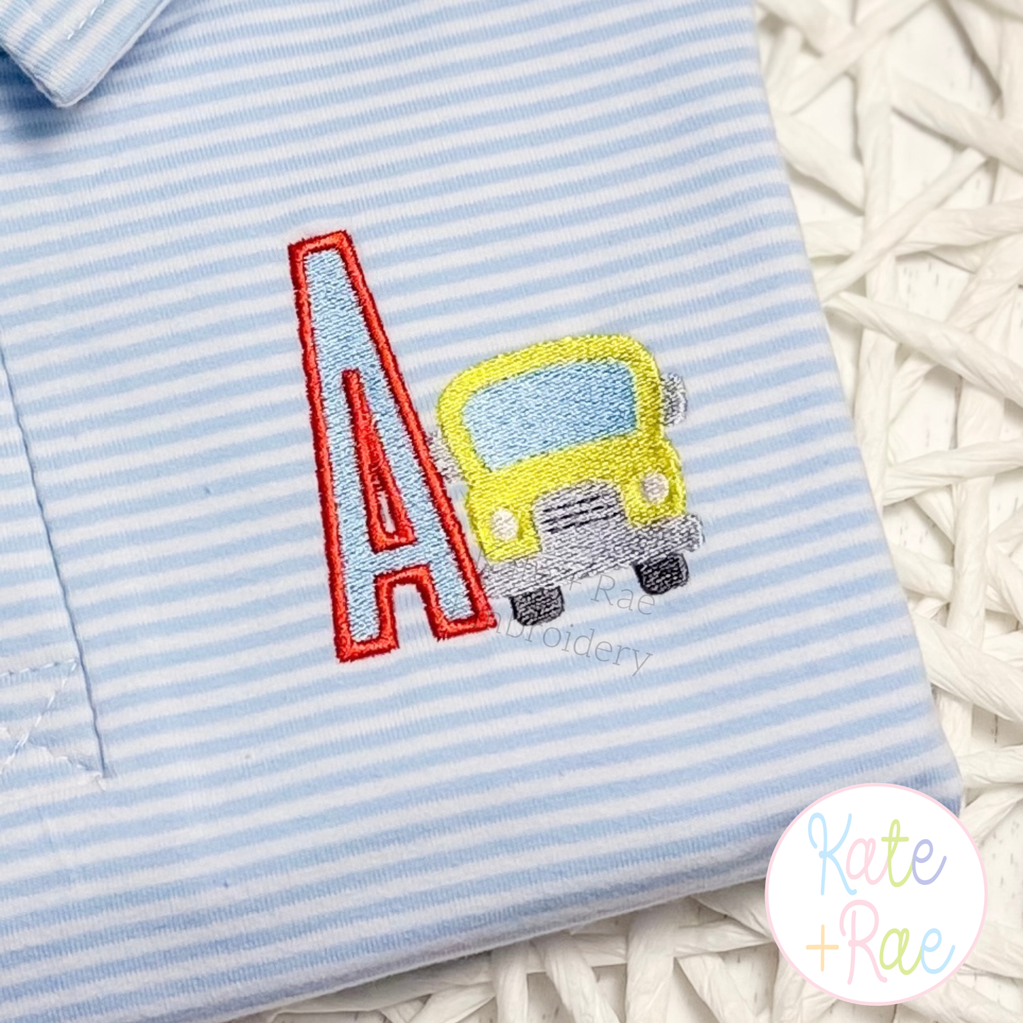 Back to School Bus Mini Fill Embroidery Design