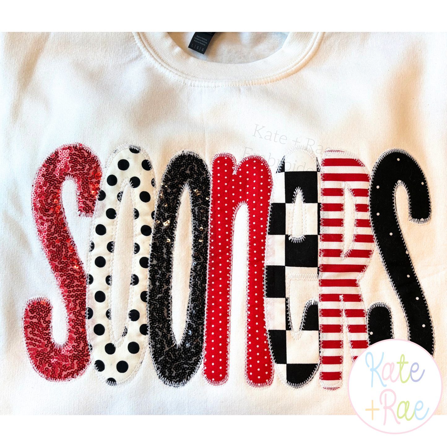 House Party Zigzag Applique Machine Embroidery Font