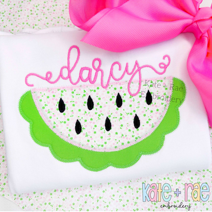 Watermelon Zigzag Applique Embroidery Design