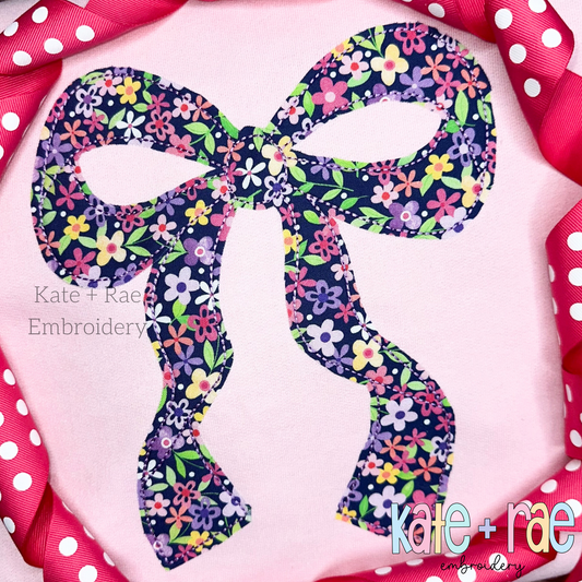 Merritt Bow Bean Stitch Applique Embroidery Design