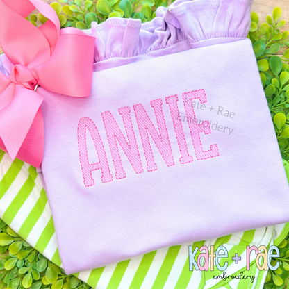Gracie Sketch Stitch Embroidery Font